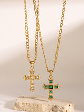 Load image into Gallery viewer, Stainless Steel Zircon Cross Pendant Necklace