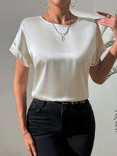 Load image into Gallery viewer, Round Neck Short Sleeve Blouse