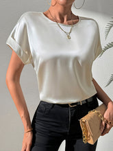 Load image into Gallery viewer, Round Neck Short Sleeve Blouse