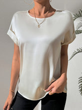 Load image into Gallery viewer, Round Neck Short Sleeve Blouse