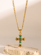 Load image into Gallery viewer, Stainless Steel Zircon Cross Pendant Necklace