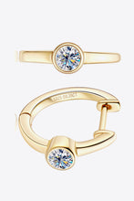 Load image into Gallery viewer, 18k Gold-Plated Inlaid Moissanite Huggie Earrings