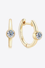 Load image into Gallery viewer, 18k Gold-Plated Inlaid Moissanite Huggie Earrings