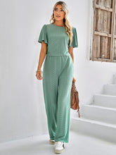 Load image into Gallery viewer, Textured Flutter Sleeve Top and Pants Set