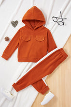 Load image into Gallery viewer, Kids Pocketed Hoodie and Side Stripe Pants Set