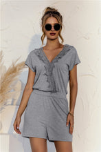 Load image into Gallery viewer, Lace Trim V-neck Romper