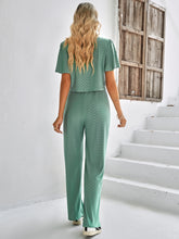 Load image into Gallery viewer, Textured Flutter Sleeve Top and Pants Set