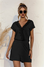 Load image into Gallery viewer, Lace Trim V-neck Romper