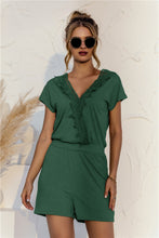 Load image into Gallery viewer, Lace Trim V-neck Romper