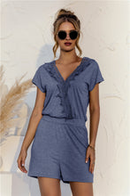 Load image into Gallery viewer, Lace Trim V-neck Romper