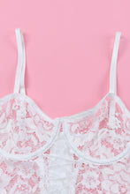 Load image into Gallery viewer, Lace-Up Frill Trim Lingerie Set
