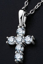 Load image into Gallery viewer, 925 Sterling Silver Cross Moissanite Pendant Necklace