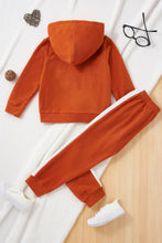 Load image into Gallery viewer, Kids Pocketed Hoodie and Side Stripe Pants Set