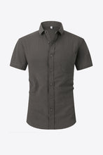 Load image into Gallery viewer, Textured Button-Down Short Sleeve Shirt