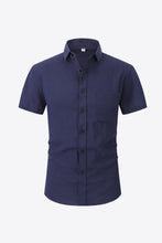 Load image into Gallery viewer, Textured Button-Down Short Sleeve Shirt