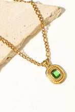 Load image into Gallery viewer, 18K Gold Plated Inlaid Rhinestone Pendant Necklace