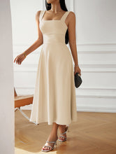 Load image into Gallery viewer, Square Neck Sleeveless Lace-Up Dress