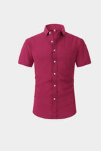 Load image into Gallery viewer, Textured Button-Down Short Sleeve Shirt