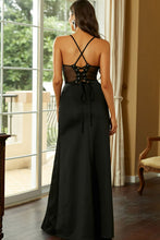 Load image into Gallery viewer, Crisscross Back Lace-Up Split Dress