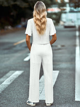 Load image into Gallery viewer, Textured Flutter Sleeve Top and Pants Set