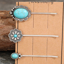 Load image into Gallery viewer, 3 PCS/Set Artificial Turquoise Hair Pins
